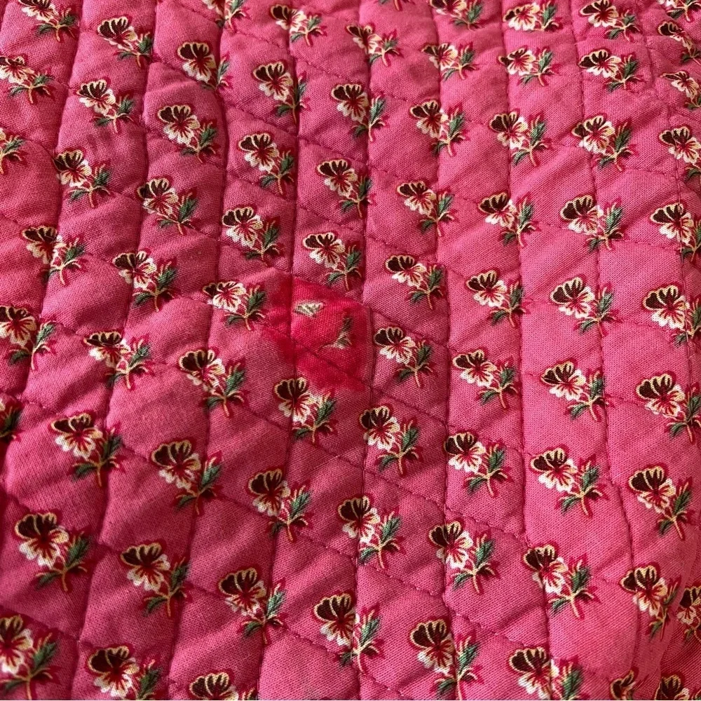 Vintage VERA BRADLEY Pink Pansy 2003 Garment Bag Travel Green Floral Y2K Quilted